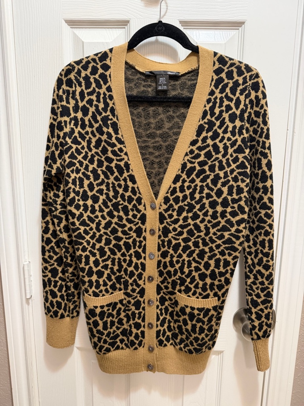 Ellison Black and Tan Leopard Print Cardigan